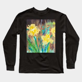 Sping Daffodil Yellow Floral Abstract Long Sleeve T-Shirt